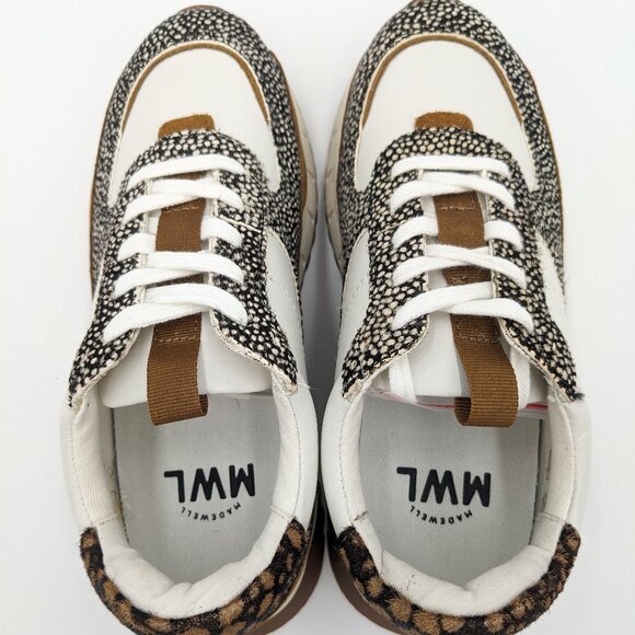 Madewell MWL Kickoff Trainer Sneakers in Leather and Spot Mix Size 5.5 - Picture 6 of 8